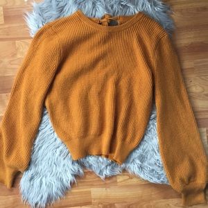 NWOT orange charolette russe sweater with back tie